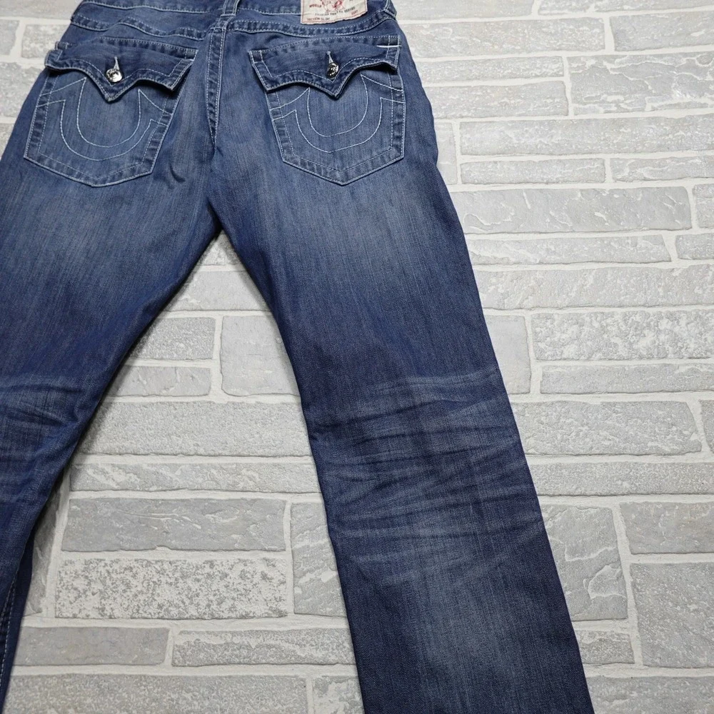 True Religion Jeans Size 33 Section Slim Western‎ Flap Pockets Blue Denim Pants